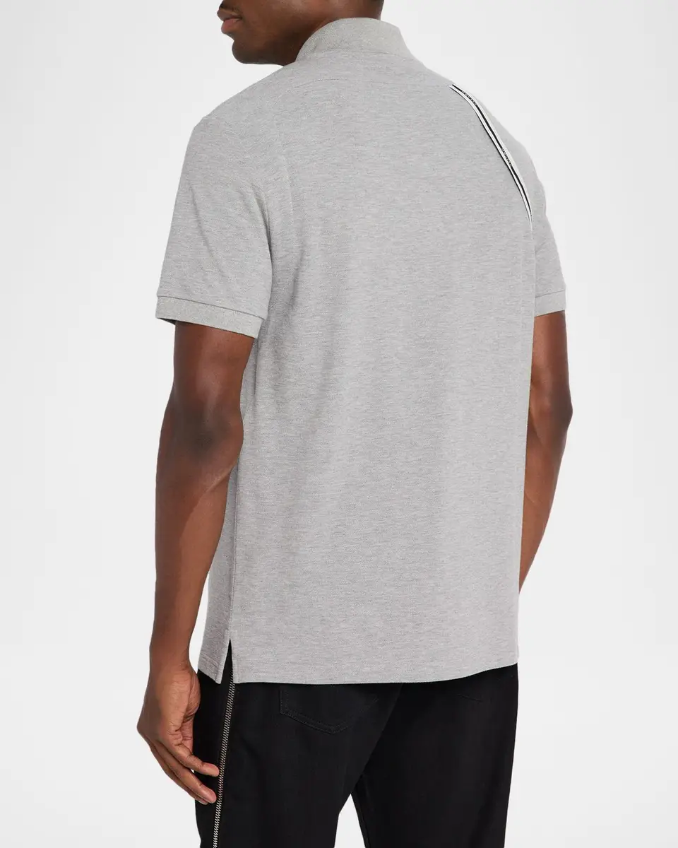 Alexander McQueen Men's Shoulder-Strap Pique Short-Sleeve Polo Shirt | Thumbnail 3 Alexander McQueen Men's Shoulder-Strap Pique Short-Sleeve Polo Shirt | Thumbnail 3