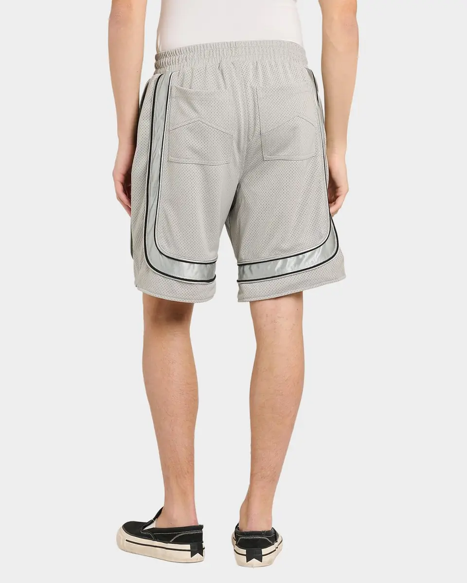 Rhude Men's Baggy Mesh Collegiate Logo Drawstring Shorts | Thumbnail 2 Rhude Men's Baggy Mesh Collegiate Logo Drawstring Shorts | Thumbnail 2