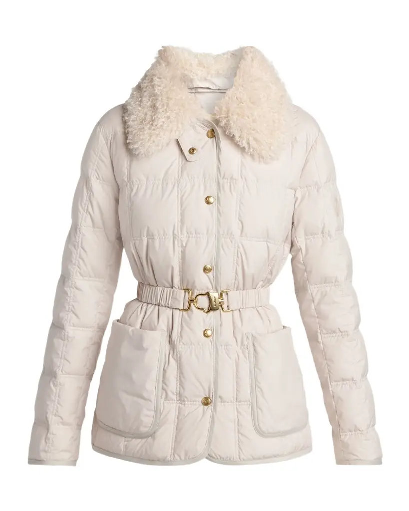 Moncler Cygnes Belted Short Down Jacket | Image 1 Moncler Cygnes Belted Short Down Jacket | Image 1