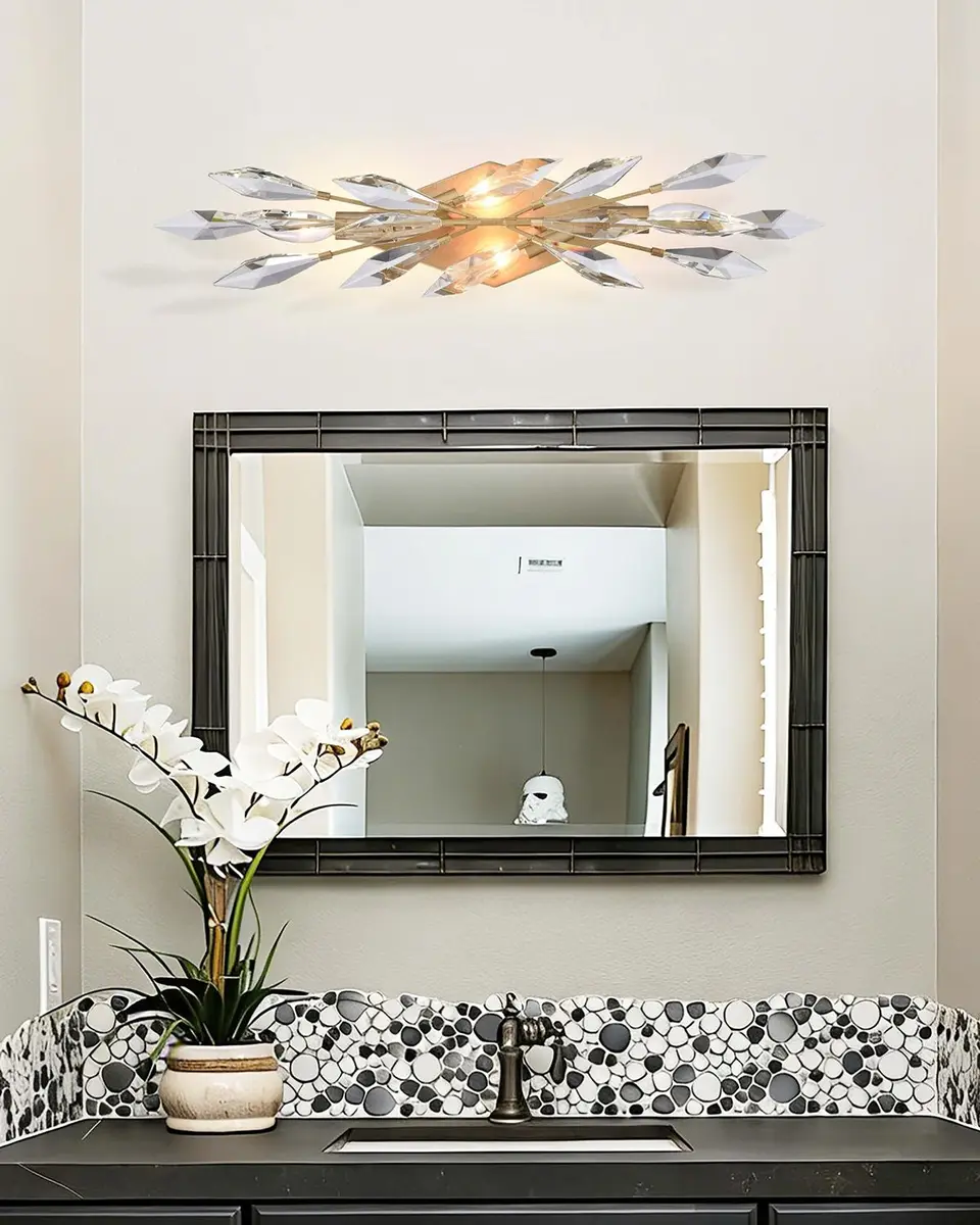 Arabela Lighting Crystal Fusion 25" 4-Light Vanity Light | Thumbnail 5 Arabela Lighting Crystal Fusion 25" 4-Light Vanity Light | Thumbnail 5