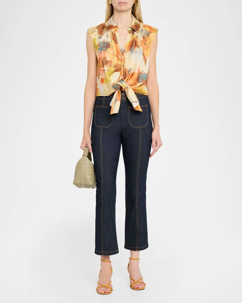 Cinq à Sept Marianna Embellished Watercolor Floral Top | Thumbnail 2 Cinq à Sept Marianna Embellished Watercolor Floral Top | Thumbnail 2
