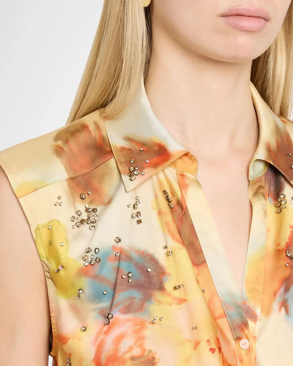 Cinq à Sept Marianna Embellished Watercolor Floral Top | Thumbnail 5 Cinq à Sept Marianna Embellished Watercolor Floral Top | Thumbnail 5
