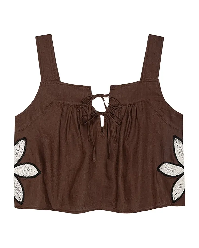 RAILS Calais Embroidered Linen Top | Image 1 RAILS Calais Embroidered Linen Top | Image 1