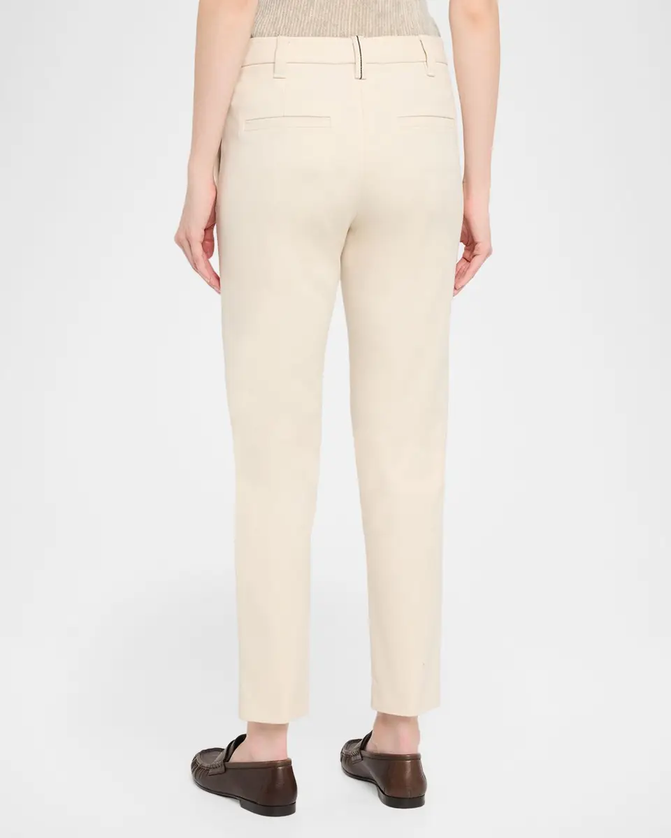 Brunello Cucinelli Monili-Trim Slim-Leg Ankle Pants | Thumbnail 3 Brunello Cucinelli Monili-Trim Slim-Leg Ankle Pants | Thumbnail 3