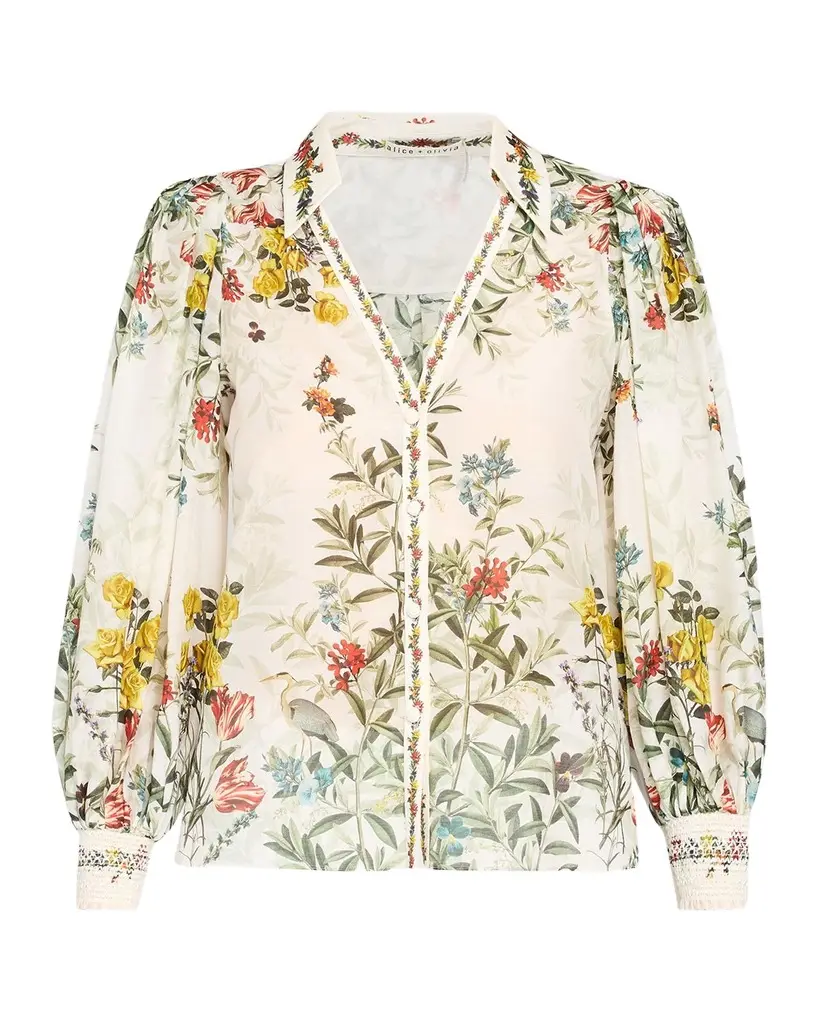 Alice + Olivia Charis Floral Button-Front Blouse | Image 1 Alice + Olivia Charis Floral Button-Front Blouse | Image 1
