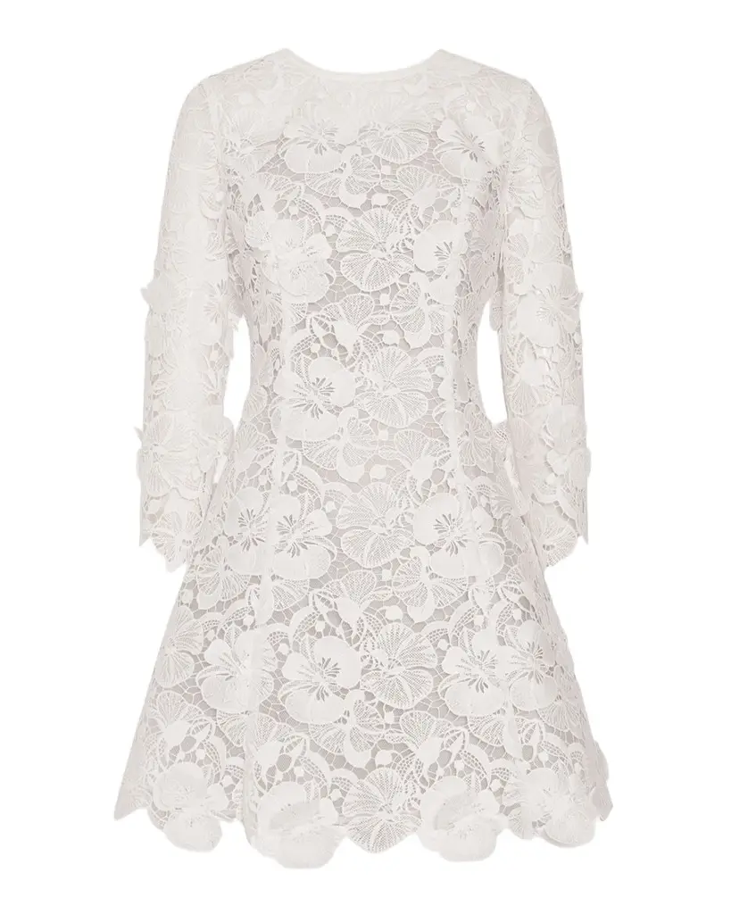 Milly Emmie Lace Fit-&-Flare Mini Dress | Image 1 Milly Emmie Lace Fit-&-Flare Mini Dress | Image 1