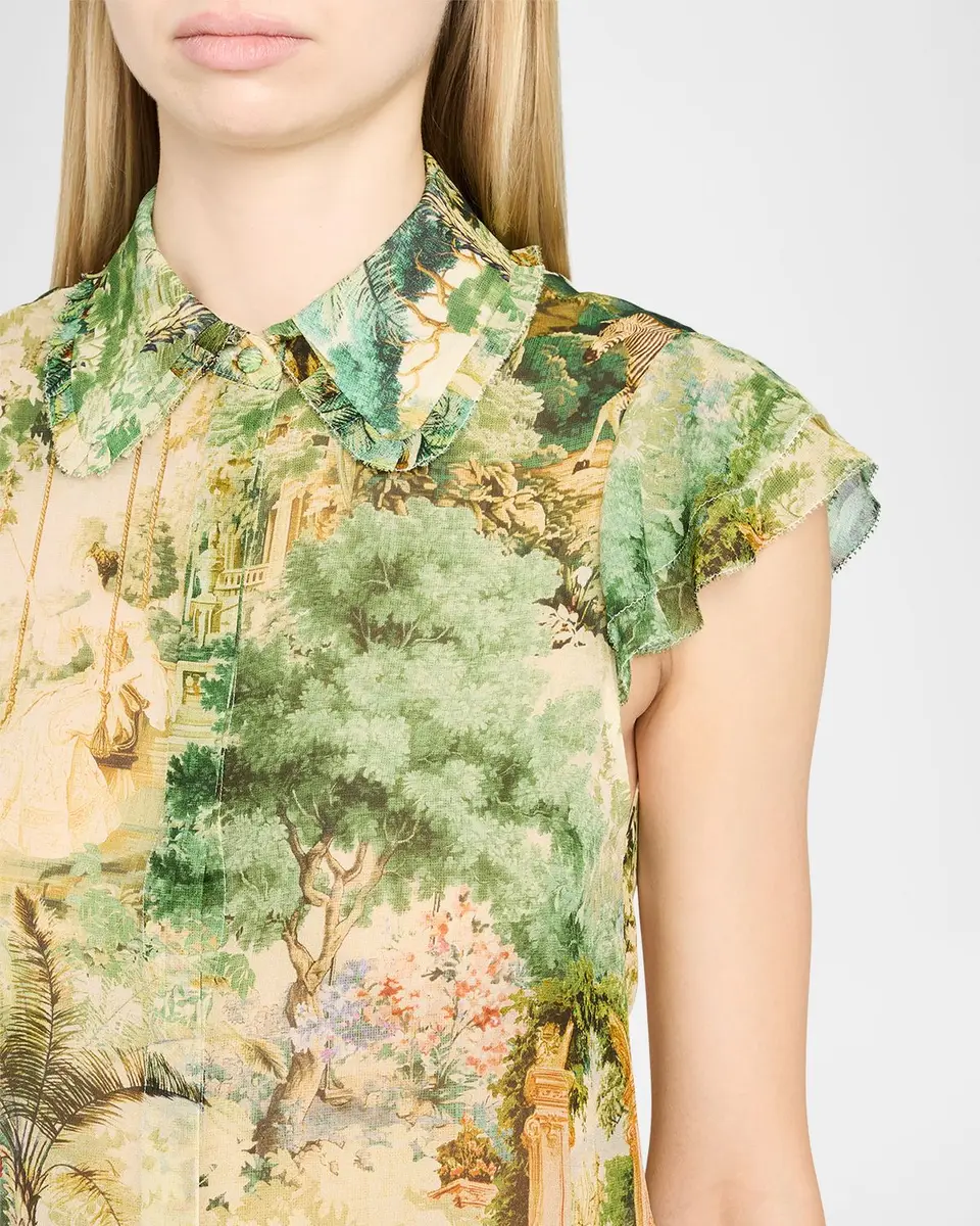 Alice + Olivia Martel Flutter-Sleeve Blouse | Thumbnail 5 Alice + Olivia Martel Flutter-Sleeve Blouse | Thumbnail 5