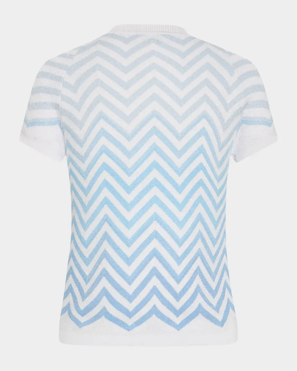Milly Kaira Ombre Chevron Shimmer Knit Top | Thumbnail 3 Milly Kaira Ombre Chevron Shimmer Knit Top | Thumbnail 3