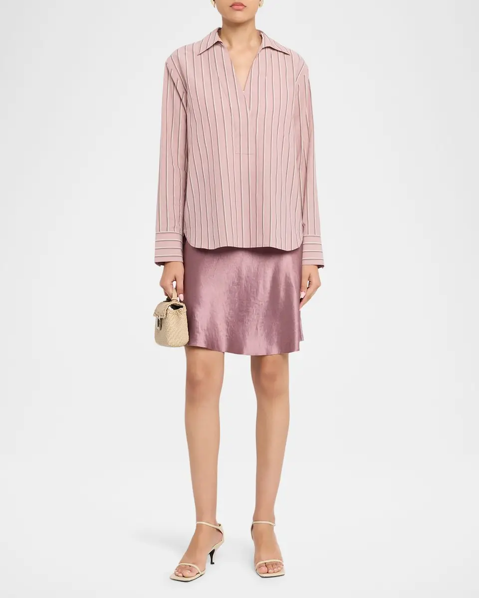 Vince Short Pull-On Satin Slip Skirt | Thumbnail 2