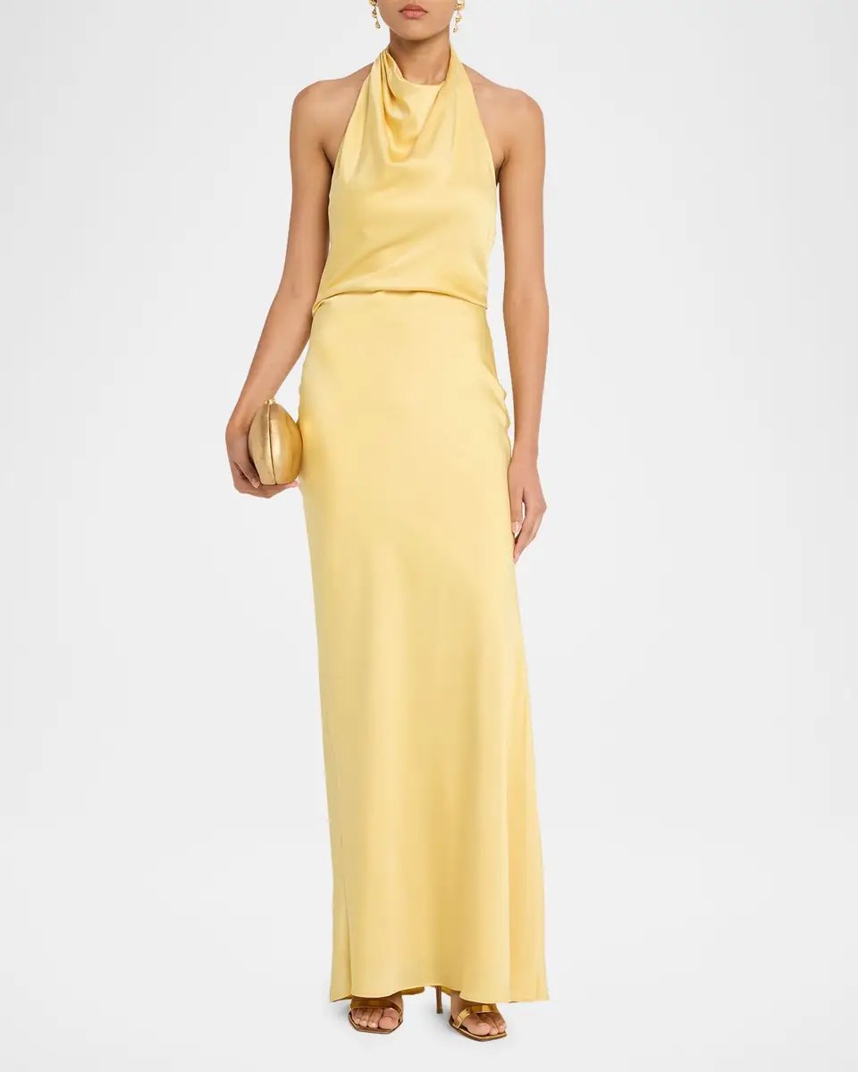 Simkhai Reannon Satin Halter Dress | Thumbnail 2 Simkhai Reannon Satin Halter Dress | Thumbnail 2
