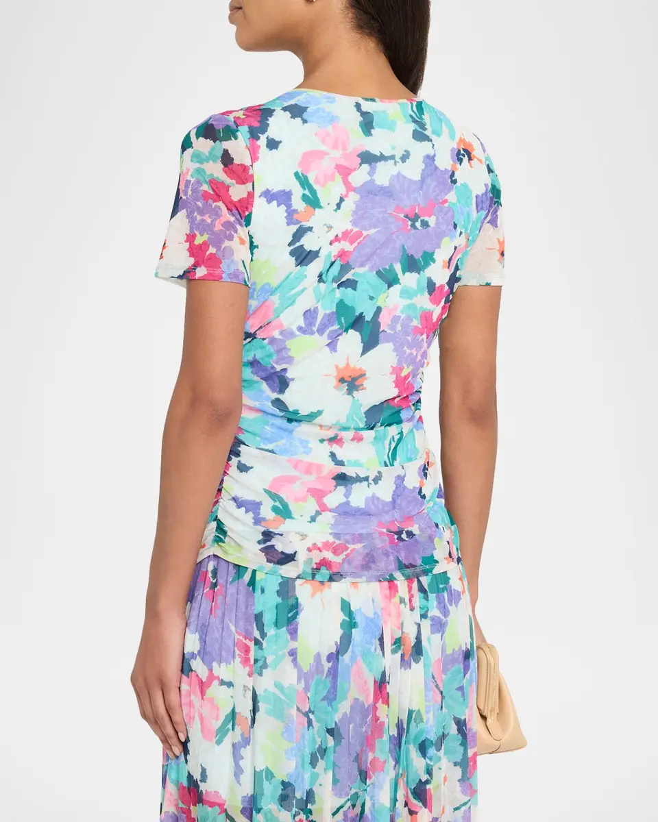 Ramy Brook Ellie Floral Ruched T-Shirt | Thumbnail 3 Ramy Brook Ellie Floral Ruched T-Shirt | Thumbnail 3