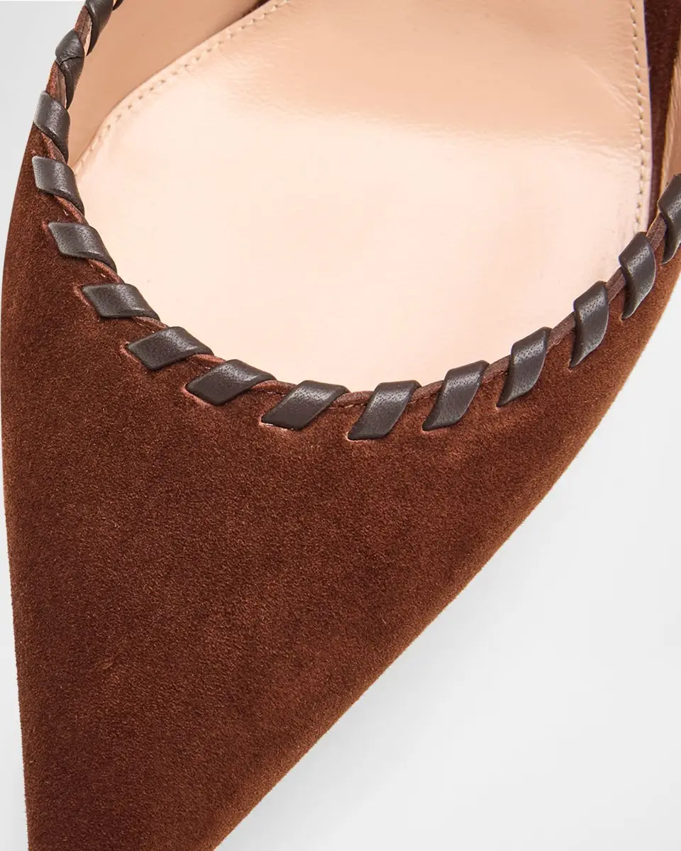 Gianvito Rossi 85mm Whipstitch Suede Slingback Pumps | Thumbnail 5 Gianvito Rossi 85mm Whipstitch Suede Slingback Pumps | Thumbnail 5