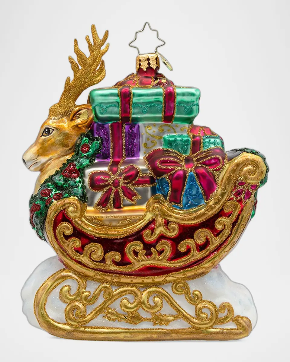 Christopher Radko The Noble Sleighride Christmas Ornament | Thumbnail 2 Christopher Radko The Noble Sleighride Christmas Ornament | Thumbnail 2