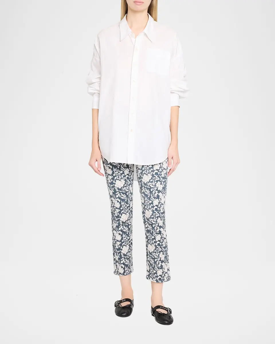 R13 Floral Boy Straight Cropped Jeans | Thumbnail 2