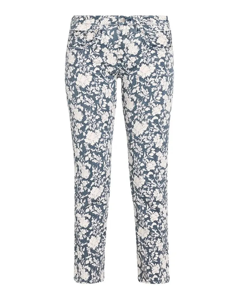 R13 Floral Boy Straight Cropped Jeans | Image 1 R13 Floral Boy Straight Cropped Jeans | Image 1