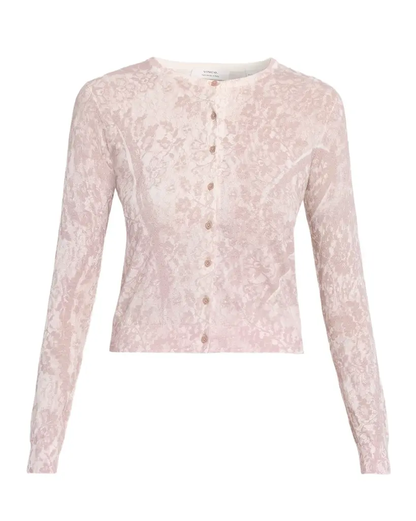 Vince Floral Knit Cardigan | Image 1 Vince Floral Knit Cardigan | Image 1