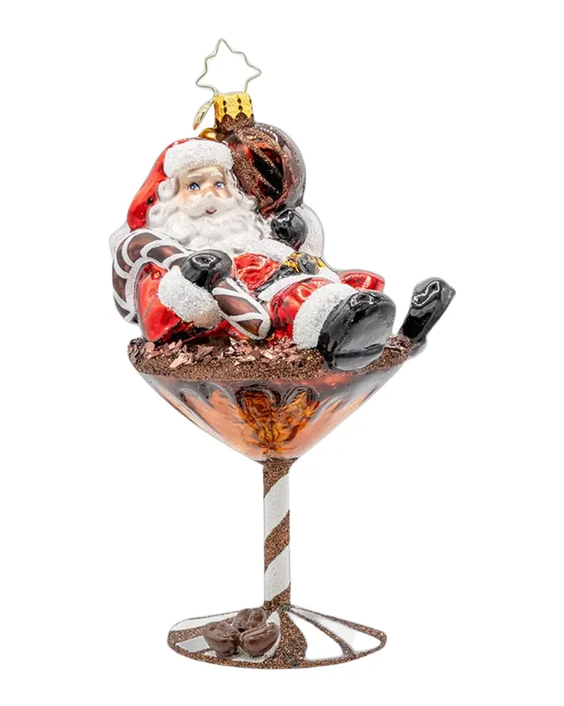 Christopher Radko Santa's Merry Martini Brew Christmas Ornament | Image 1 Christopher Radko Santa's Merry Martini Brew Christmas Ornament | Image 1