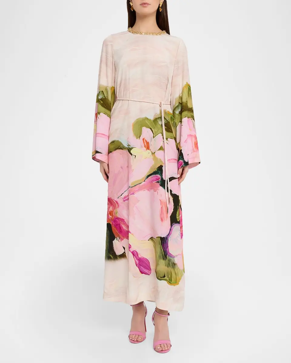 ACLER Regan Embellished Floral Tie-Waist Maxi Dress | Thumbnail 2