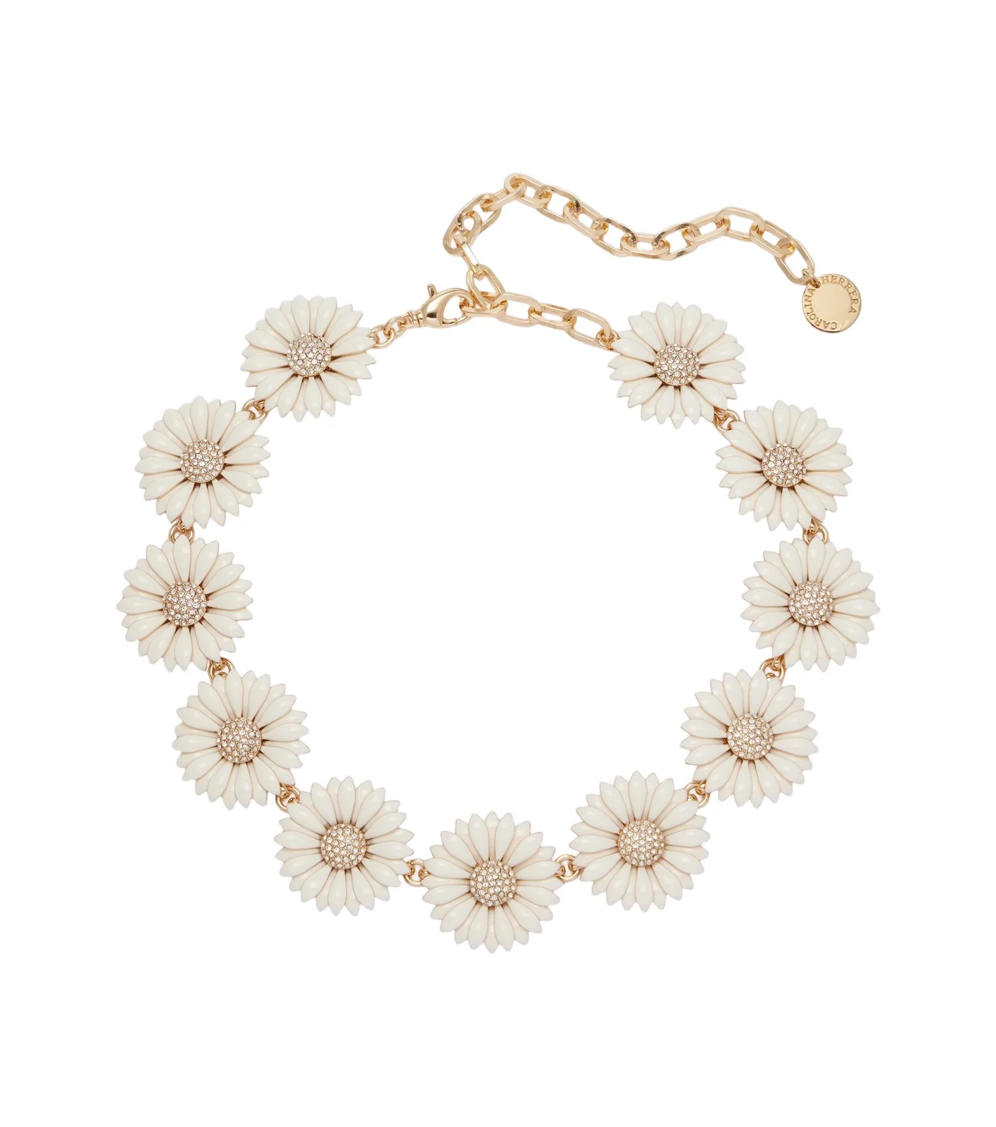 Crystal-embellished floral necklace