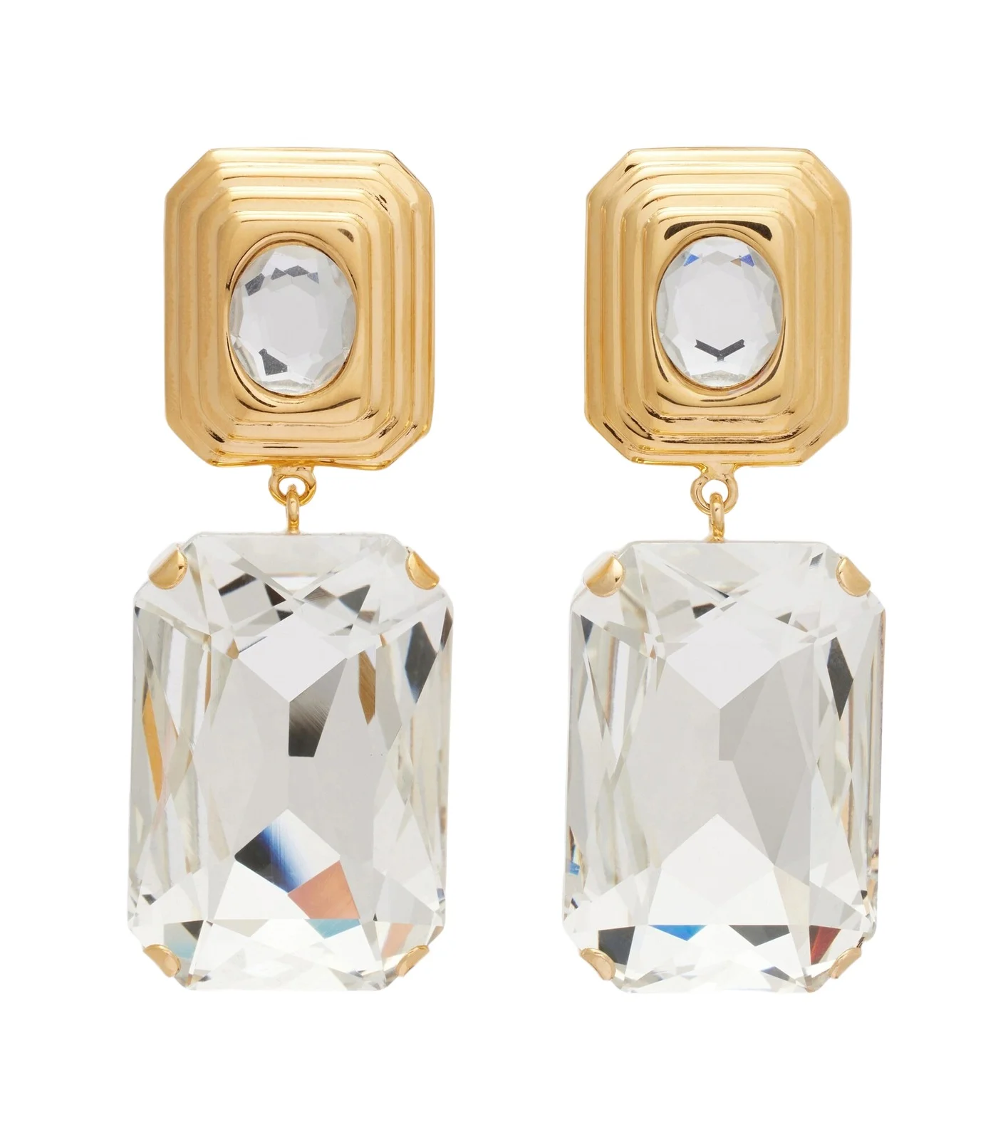 Crystal-embellished clip-on earrings