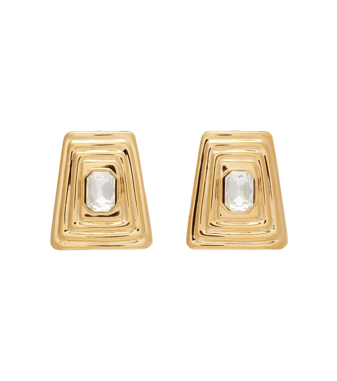 Crystal-embellished clip-on earrings