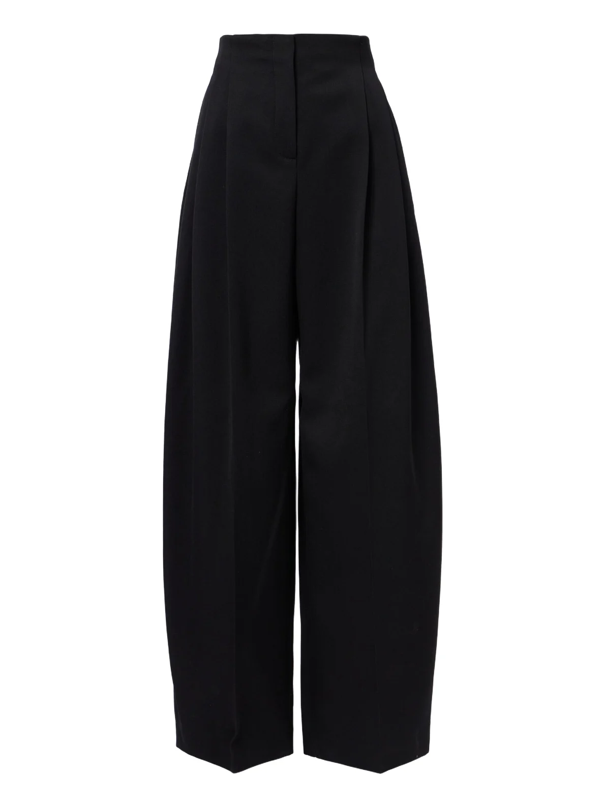 Pleated virgin wool wide-leg pants
