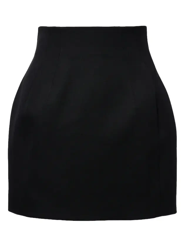 High-rise wool miniskirt
