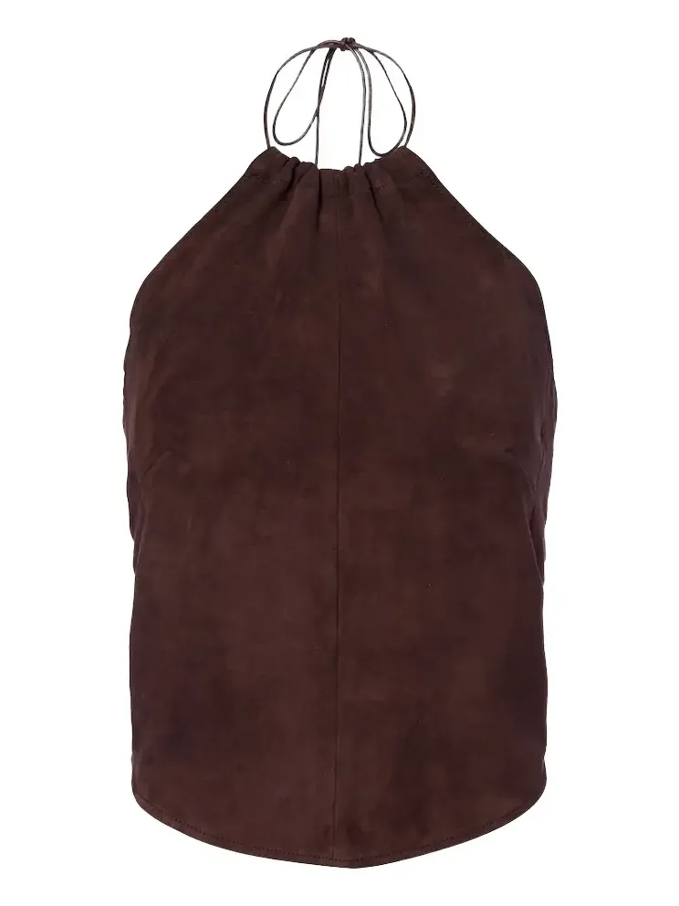 Rosie halterneck suede top
