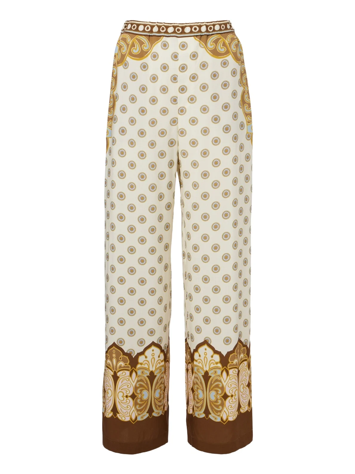 Club printed wide-leg pants