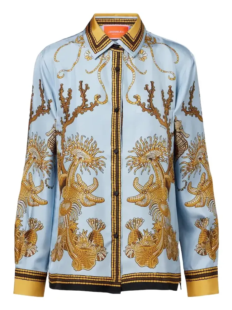 Boy printed silk satin shirt Boy printed silk satin shirt