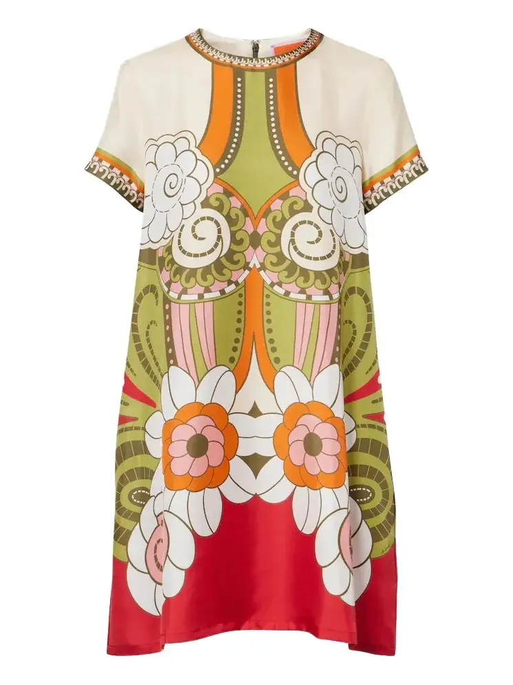 Mini Swing printed silk minidress