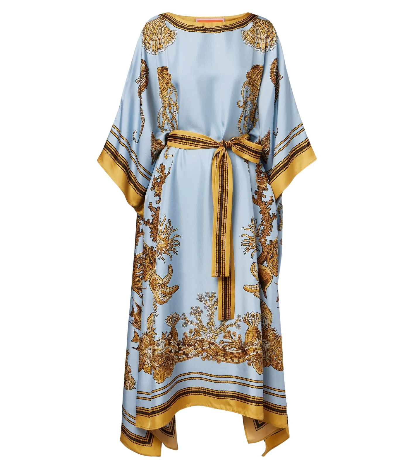 Square printed silk twill kaftan Square printed silk twill kaftan