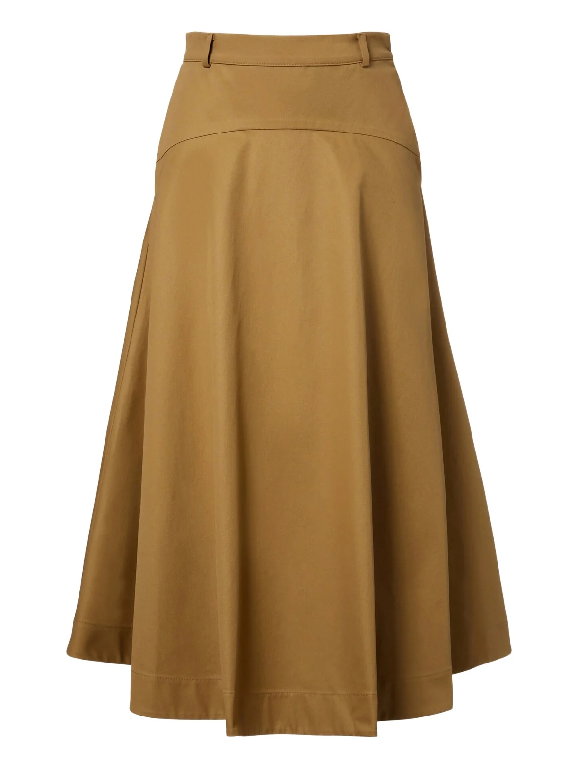 Cotton twill midi skirt