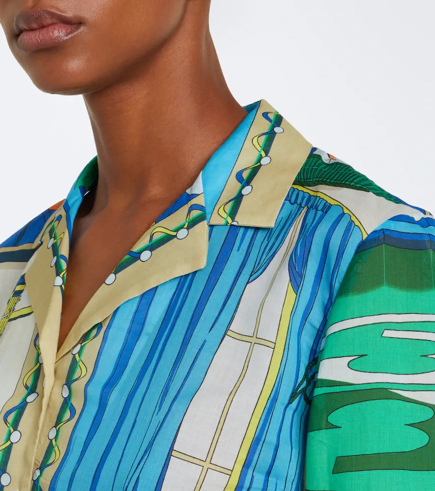 Tory Burch Printed cotton poplin bowling shirt | Thumbnail 3 Tory Burch Printed cotton poplin bowling shirt | Thumbnail 3