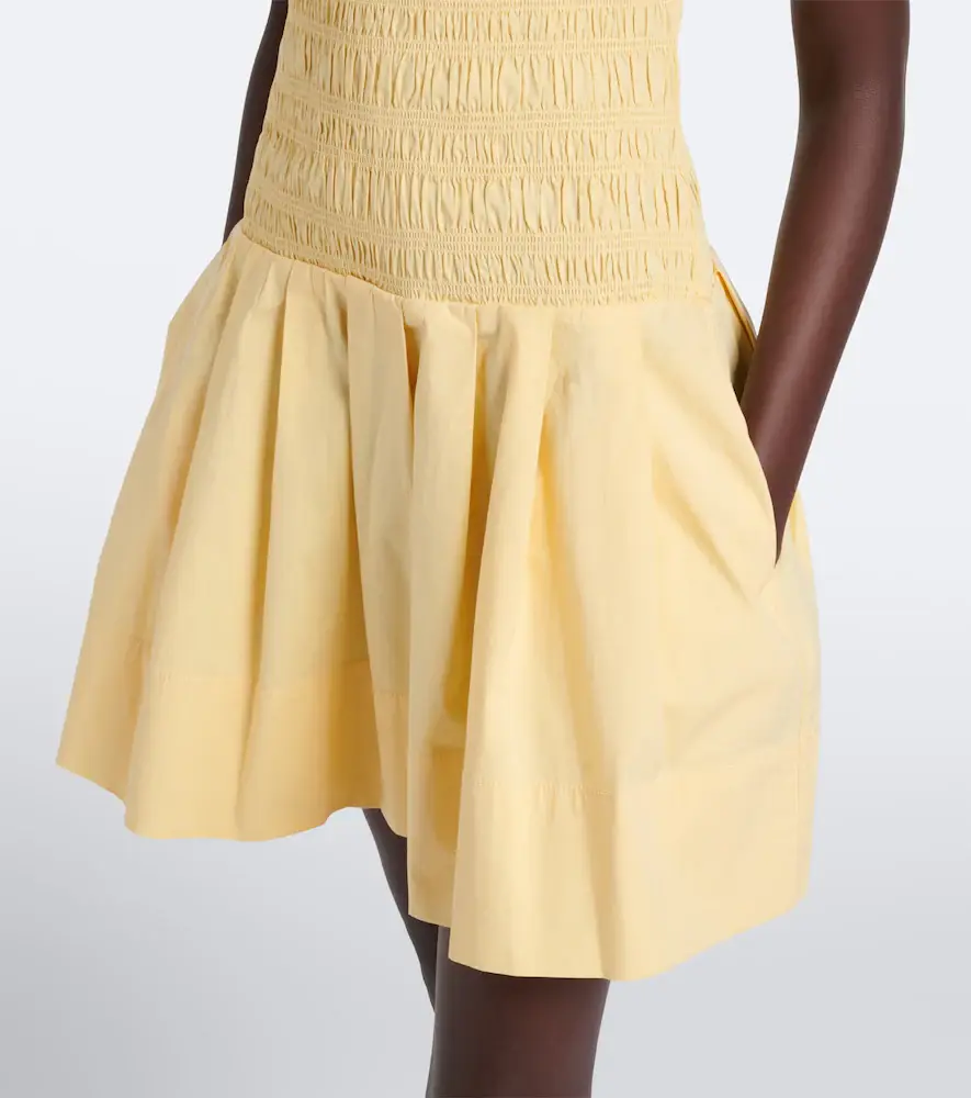Ganni Shirred cotton-blend minidress | Thumbnail 5 Ganni Shirred cotton-blend minidress | Thumbnail 5