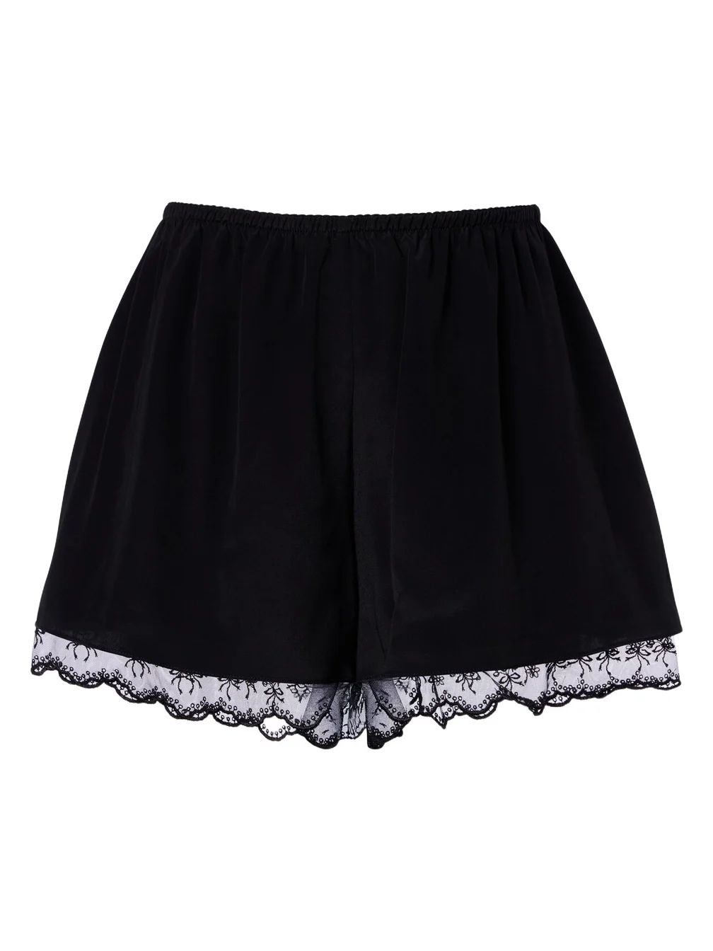 Simone Rocha Lace-trimmed crêpe de chine shorts