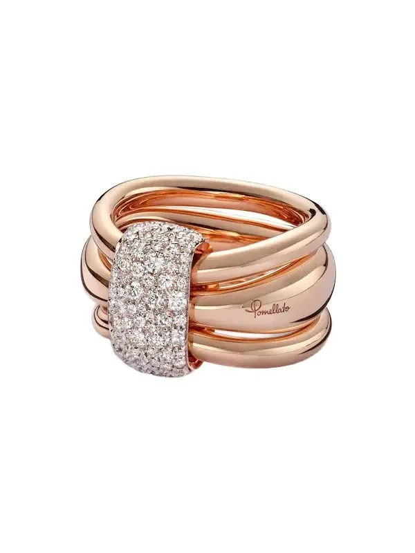 Together 18kt rose gold ring with diamonds