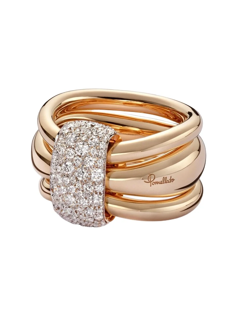 Together 18kt rose gold ring with diamonds