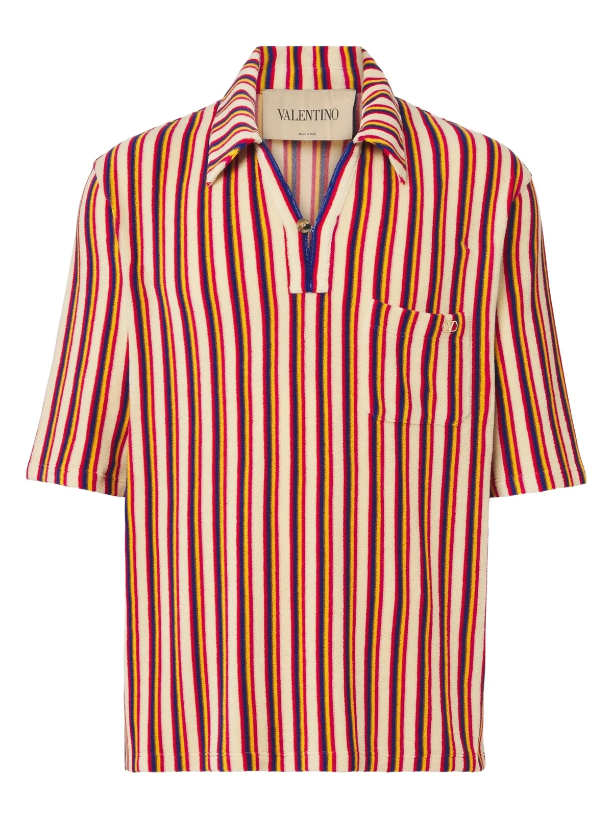 Striped terry polo shirt Striped terry polo shirt
