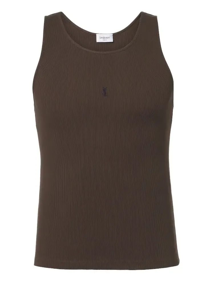 Saint Laurent Cassandre cotton tank top