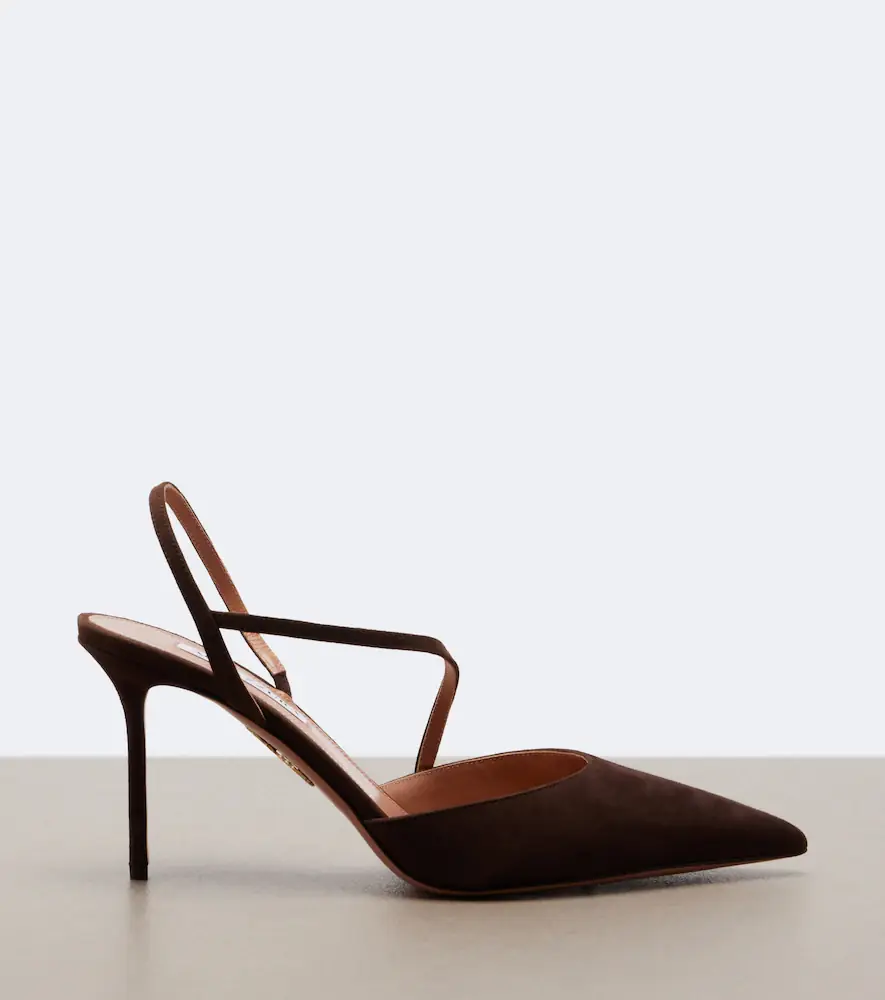 Aquazzura Dynasty suede slingback pumps | Thumbnail 3
