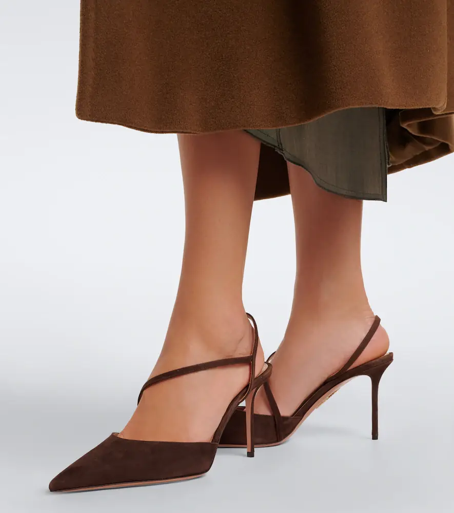 Aquazzura Dynasty suede slingback pumps | Thumbnail 6