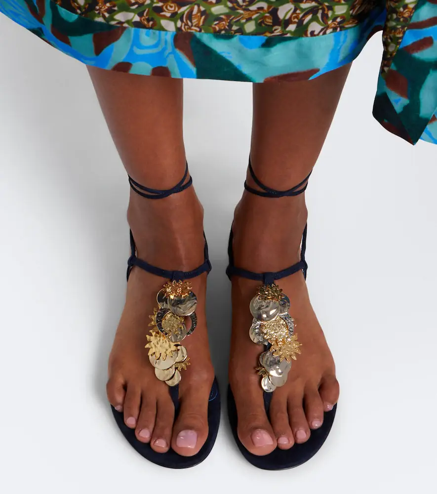 Aquazzura Night Stars embellished suede thong sandals | Thumbnail 5 Aquazzura Night Stars embellished suede thong sandals | Thumbnail 5