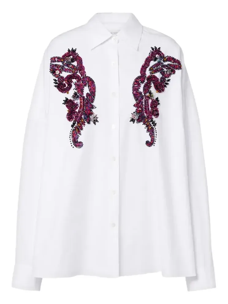 Dries Van Noten Embellished cotton shirt