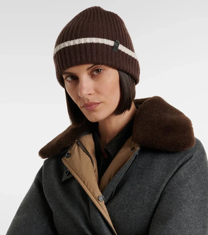 Brunello Cucinelli Monili ribbed-knit cashmere beanie | Thumbnail 3