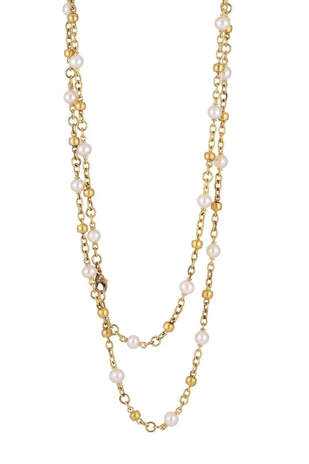 Sylva & Cie Pearl Bead Chain Necklace