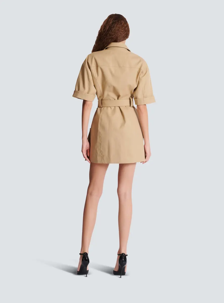 Balmain Short cotton gabardine lace-up dress | Thumbnail 4 Balmain Short cotton gabardine lace-up dress | Thumbnail 4