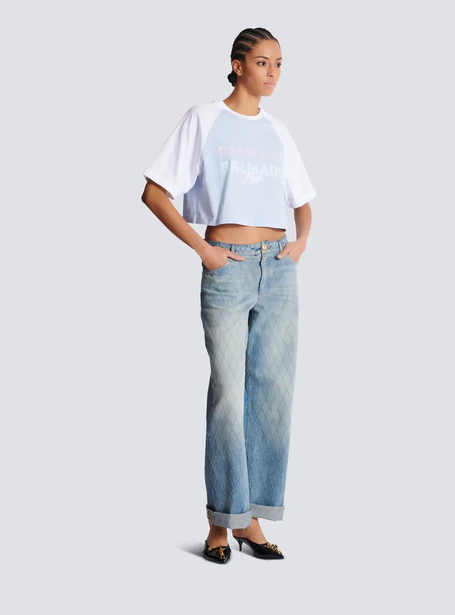 Balmain Cropped T-shirt with Paris print | Thumbnail 3 Balmain Cropped T-shirt with Paris print | Thumbnail 3