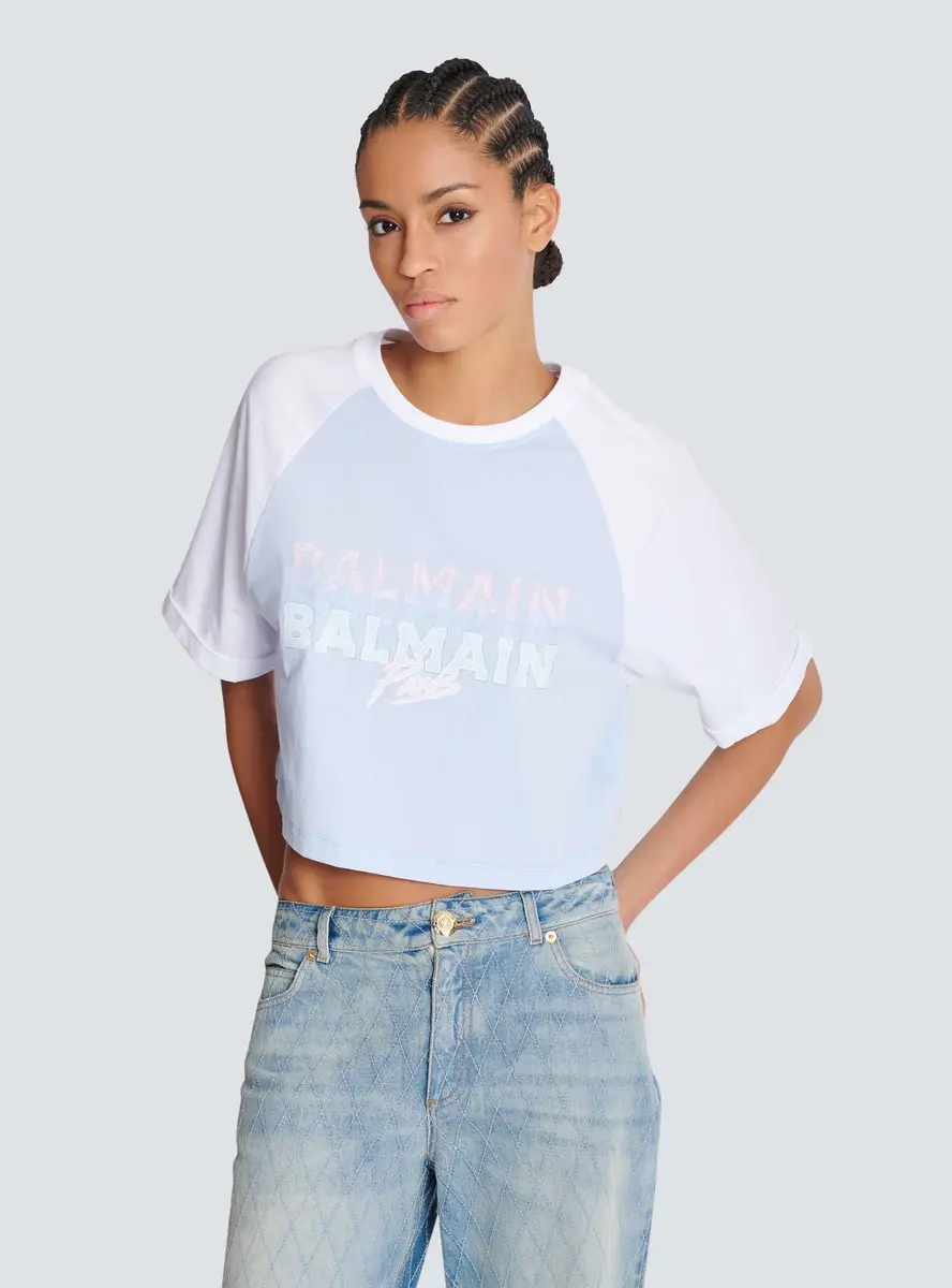 Balmain Cropped T-shirt with Paris print | Thumbnail 5 Balmain Cropped T-shirt with Paris print | Thumbnail 5