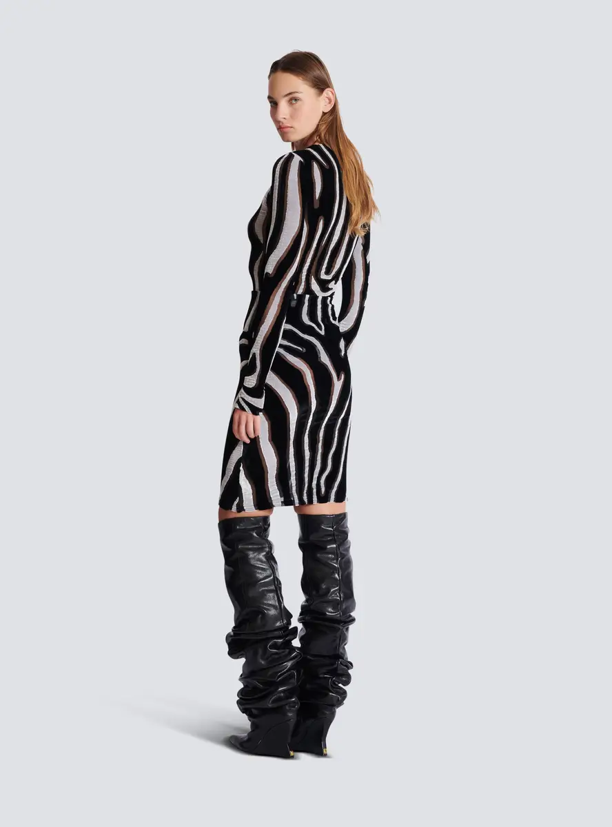 Balmain Zebra-print velvet pencil skirt | Thumbnail 4 Balmain Zebra-print velvet pencil skirt | Thumbnail 4